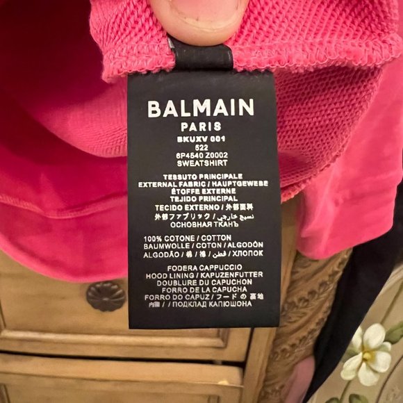 Balmain Kids Hoodie Pink Size 4y / New - Picture 5 of 8